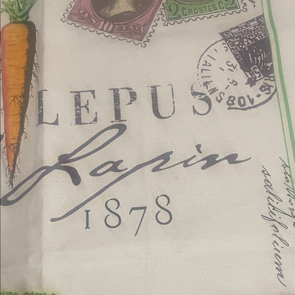 Charming Rabbit Print Tea Towel - Picture 3 of 8